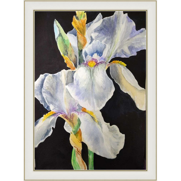 white flowers painting original watercolor artwork irises painting6.jpg