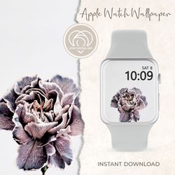 apple watch wallpaper | carnation flower floral macro apple watch face |  smart watch background