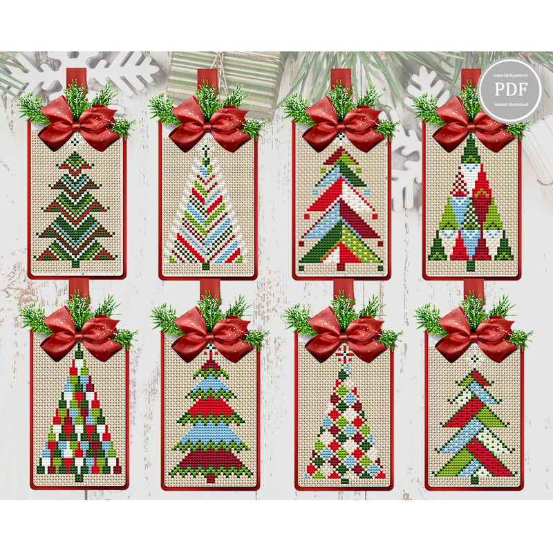 Cross Stitch Pattern Christmas Tree gift tags mini Stitch Ch | Inspire Uplift cross-stitch-pattern-christmas-tree-gift-tags-mini-stitch-ch-inspire-uplift