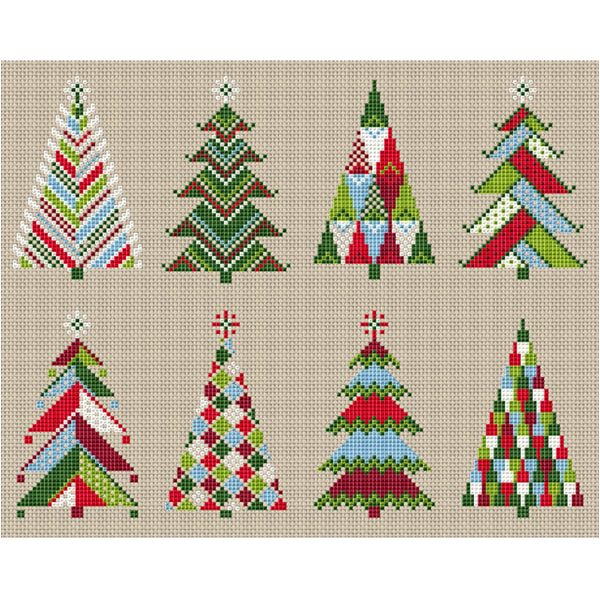 Cross Stitch Pattern Christmas Tree gift tags mini Stitch Ch - Inspire ...