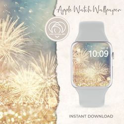 Apple Watch Wallpaper | Sparkle Fireworks Winter Holiday Apple Watch Face |  Smart Watch Background | Festive Watch Face
