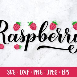 Raspberry hand lettered SVG Hand drawn berries
