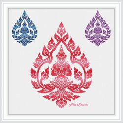 cross stitch pattern buddha silhouette god yoga man chakras monochrome ethnic india counted crossstitch patterns pdf