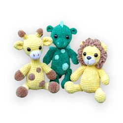 Crochet PATTERNS giraffe, dragon, lion, Amigurumi pattern, Crochet animals, Plush amigurumi