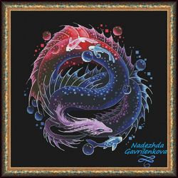 dragon. the lady of the lake. cross stitch pattern. cross stitch design. digital. pdf. saga.