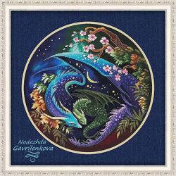 Dragon. Guardian of spring. Cross Stitch Pattern. Cross Stitch Design. Digital. PDF. Saga.