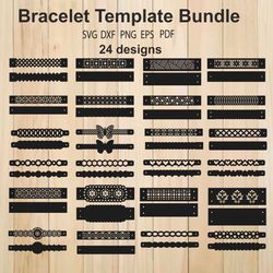 Bracelet Template SVG Bundle, Wristband Templates For Laser Cutting, Cricut, Silhouette,  Bangle SVG, Cuff Bracelet SVG