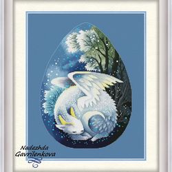 dragon-cat. cross stitch pattern. cross stitch design. digital. pdf. saga.