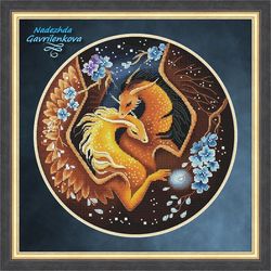 dragon. gentle hugs. cross stitch pattern. cross stitch design. digital. pdf. saga.