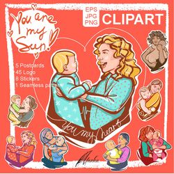 Clipart mom and baby, Baby clipart, gifts for mom, mothers day cards, Mother png, motherhood tattoos