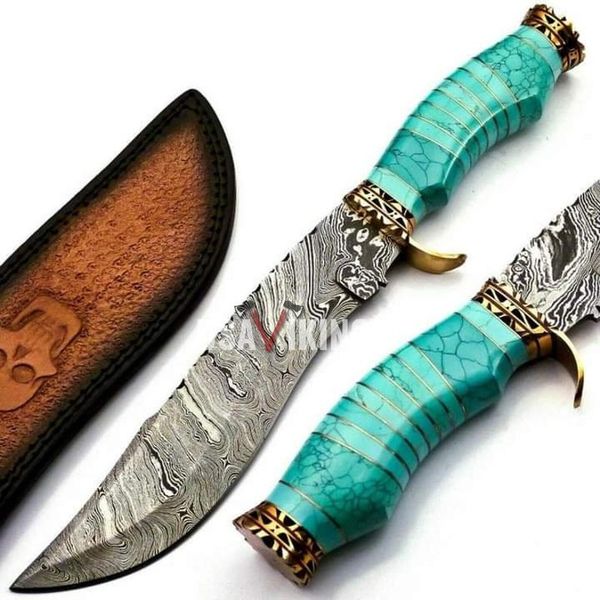 Handmade Knife with FREE Leather Sheath, Damascus Blade, Hand Forged Knife, Brass Handle, Best Birthday & Anniversary Gift For Him (1).jpg