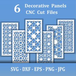 Arabic design style Wall Art Panels,  Laser CNC cut files , Islamic geometric ornament, moroccan style for home decor