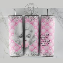 marilyn monroe 20oz & 30oz skinny tumbler, for sublimation, tumbler wrap, png instant digital download