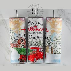 christmas movie 20oz & 30oz skinny tumbler, for sublimation, tumbler wrap, png instant digital download