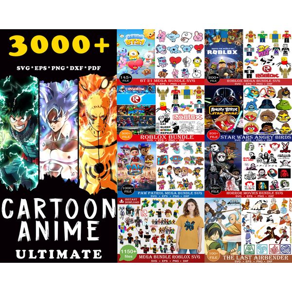 Ultimate Anime SVG Bundle, Anime, Love, Manga, Anime pack, J - Inspire  Uplift