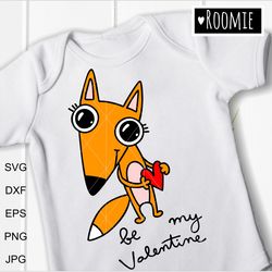 Valentine Svg FOX with heart svg, Fox Clipart, love svg, i love you svg Valentines day Shirt Design Eps Png fox cutfile