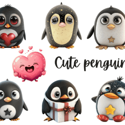 cute penguin clipart,penguins png,holiday penguin nursery animals