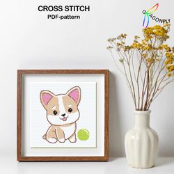 Cross stitch pattern CORGI / Hand embroidery design Digital PDF file / 10-2