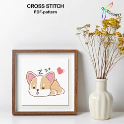 Cross stitch pattern CORGI / Hand embroidery design Digital PDF file / 10-3