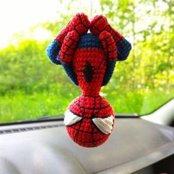 Spider man toy, car suspension, car accessory, car decor, living room decor, spiderman handmade