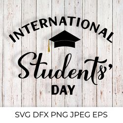 international students day hand lettered svg