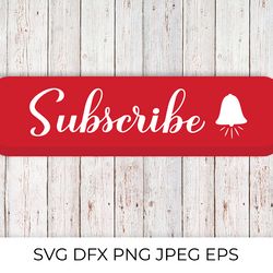 subscribe calligraphy hand lettering on red button