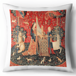 Digital - Vintage Cross Stitch Pattern Pillow - The Lady with the Unicorn - Late 15th century
