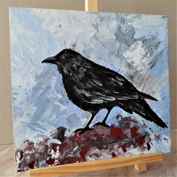 Painting-impasto-bird-black-crow-by-acrylic-paints-6.jpg
