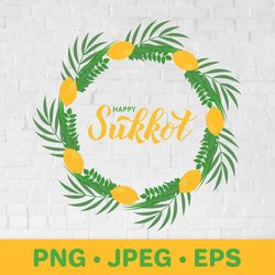 happy sukkot sublimation design. jewish traditional holiday