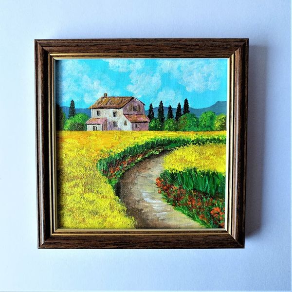 Handwritten-landscape-of-a-field-of-yellow-wildflowers-with-a-village-house-by-acrylic-paints-6.jpg