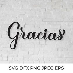 gracias. thank you calligraphy hand lettering in spanish svg