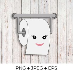 cute cartoon smiling toilet paper roll