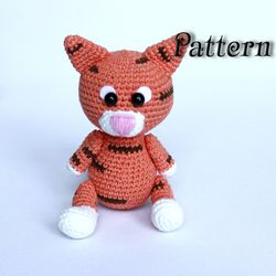 Crochet tiger pattern toy, tiger amigurumi toy download