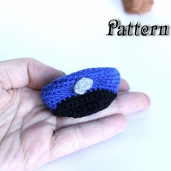Easy crochet pattern amigurumi police cap for toy or keychain