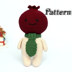 Crochet pattern garnet toy, easy crochet garnet amigurumi toy, crochet food doll download