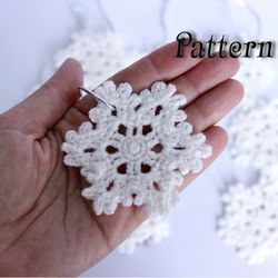 snowflakes crochet pattern, christmas snowflake ornament pdf digital download