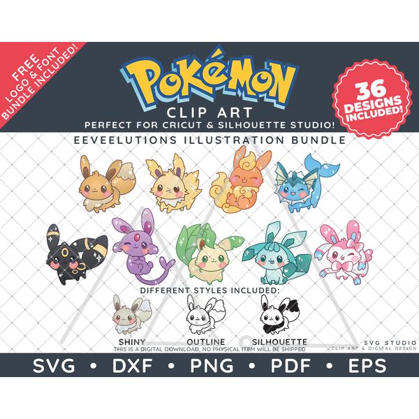 Pokemon Eeveelutions Illustrations by SVG Studio Thumbnail.png