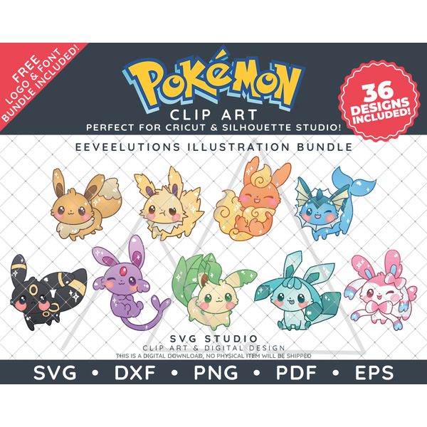 Pokemon Eeveelutions Illustrations by SVG Studio Thumbnail2.png