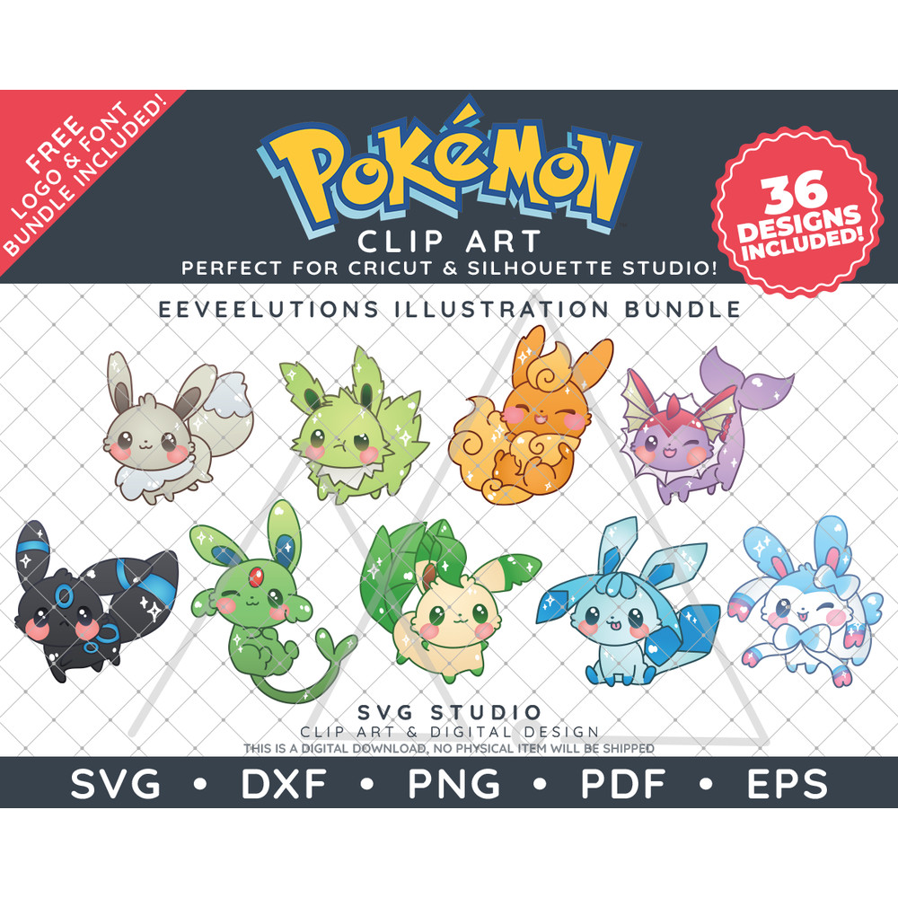 Pokemon Eeveelutions Illustrations by SVG Studio Thumbnail3.png