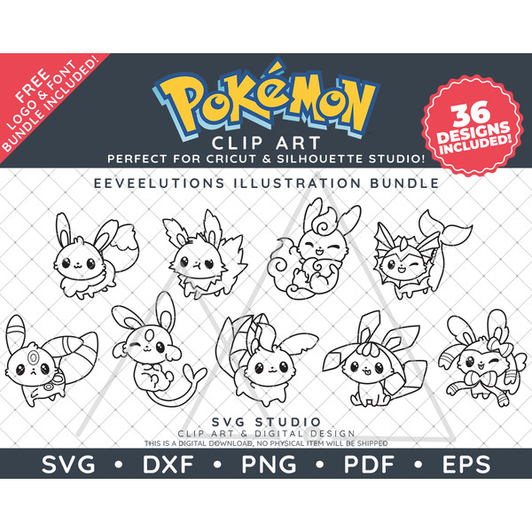 Pokemon Eeveelutions Illustrations by SVG Studio Thumbnail4.png