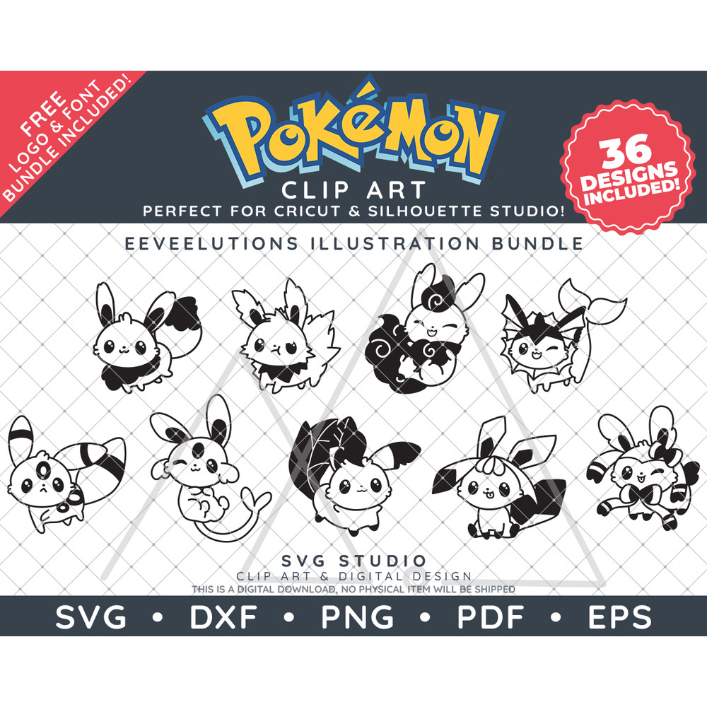 Pokemon Eeveelutions Illustrations by SVG Studio Thumbnail5.png
