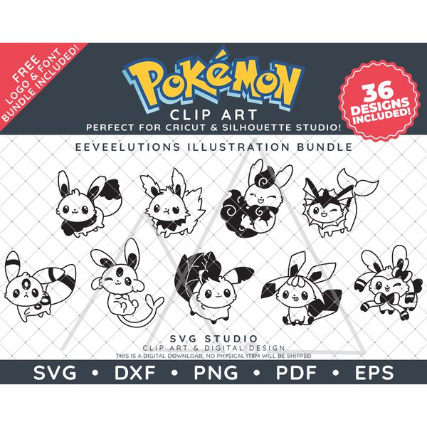 Pokemon Eeveelutions Illustrations by SVG Studio Thumbnail5.png