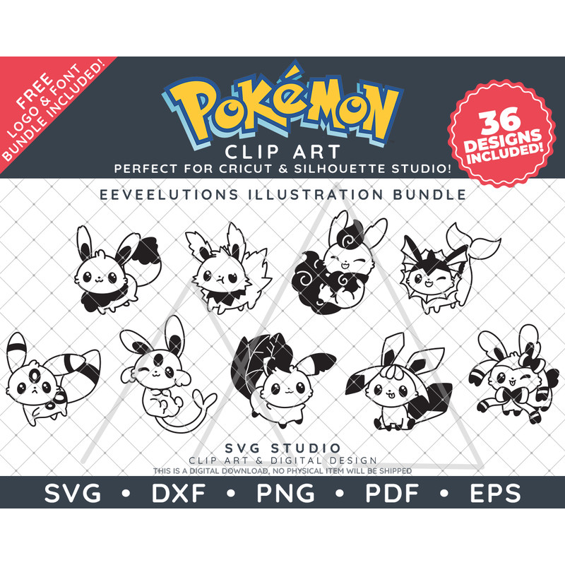 Pokemon Eeveelutions Illustrations by SVG Studio Thumbnail5.png
