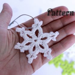 crochet snowflakes pattern, christmas snowflake ornament pdf digital download