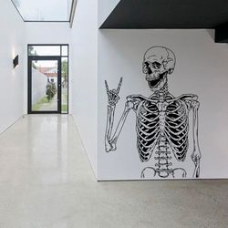 Skeleton Sticker Human Skeleton Wall Sticker Vinyl Decal Mural Art Decor