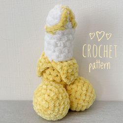 Easy Crochet pattern pdf Amigurumi funny plush toy dick, banana penis