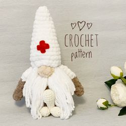 Crochet Pattern PDF funny plush toy gnome doctor with Penis