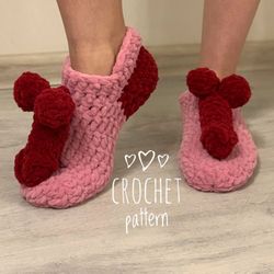 Crochet pattern pdf fun plush socks with penis, Adult Slippers