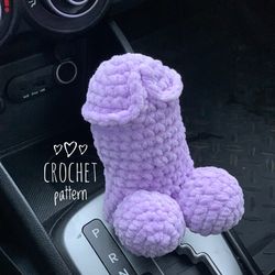 Easy crochet pattern PDF Shift Knob funny beanie, amigurumi plush penis, handmade