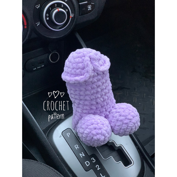 easy crochet pattern funny plush toy crochet penis dick shift knob 2.jpeg
